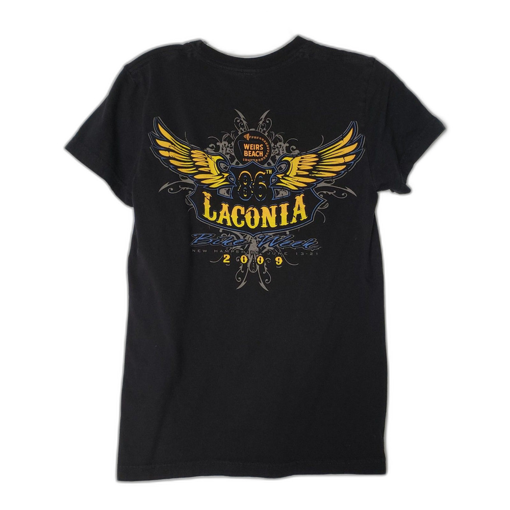 Laconia 2009 Bike Week Motorcycle Rally Black T Shirt Mens Size Medium